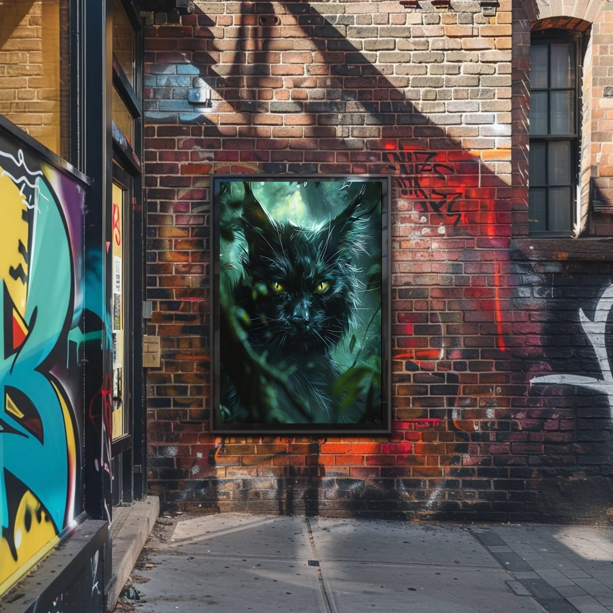 Enigmatic Forest Feline Art Print Poster Decor PosterGoat