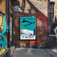 Ski Jumper Adventure in St. Moritz Sports Poster PosterGoat