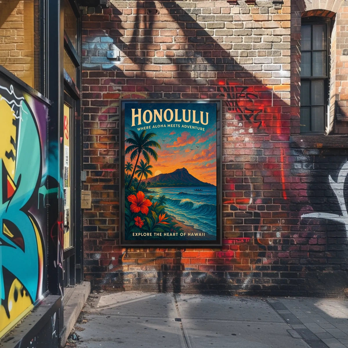 Honolulu Adventure Vintage Travel Poster Art Print