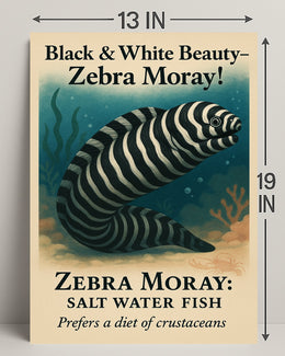 Black White Beauty Zebra Moray Poster PosterGoat