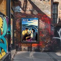 New York City Travel Glamorous Rail Poster Vintage Wall Art