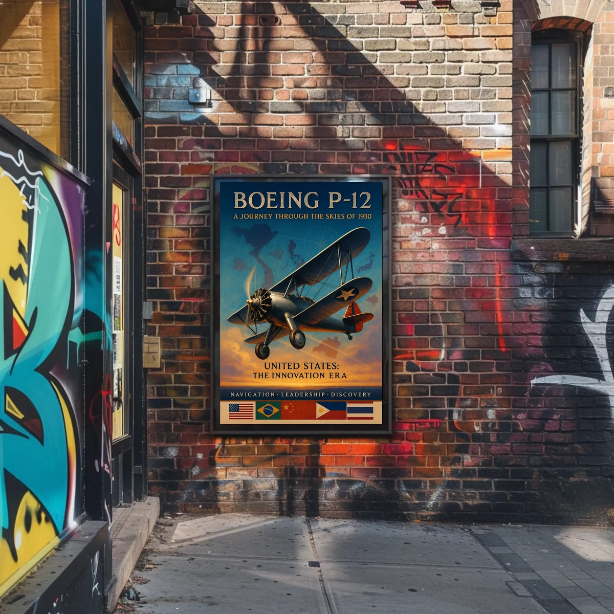 Boeing P-12 Vintage Aviation Poster: 1930s Adventure
