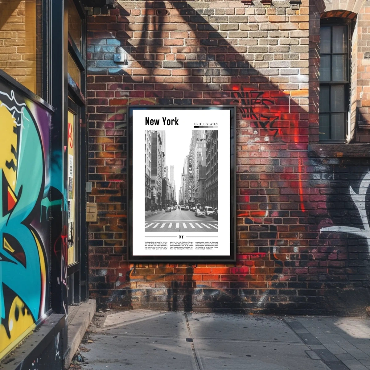 New York City Poster Vintage Cityscape Skyline Wall Art