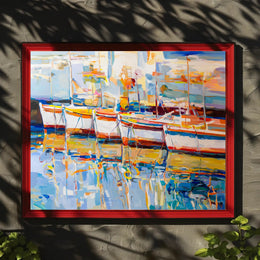Vibrant Harbor Reflections Poster