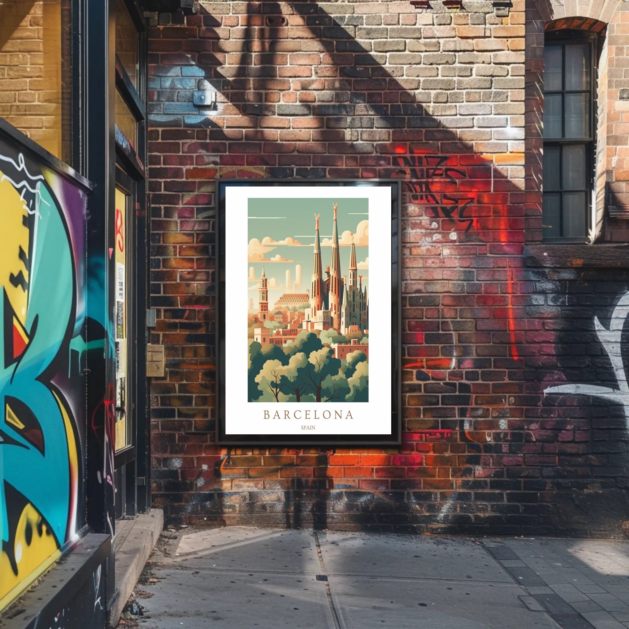 Barcelona Skyline Poster PosterGoat