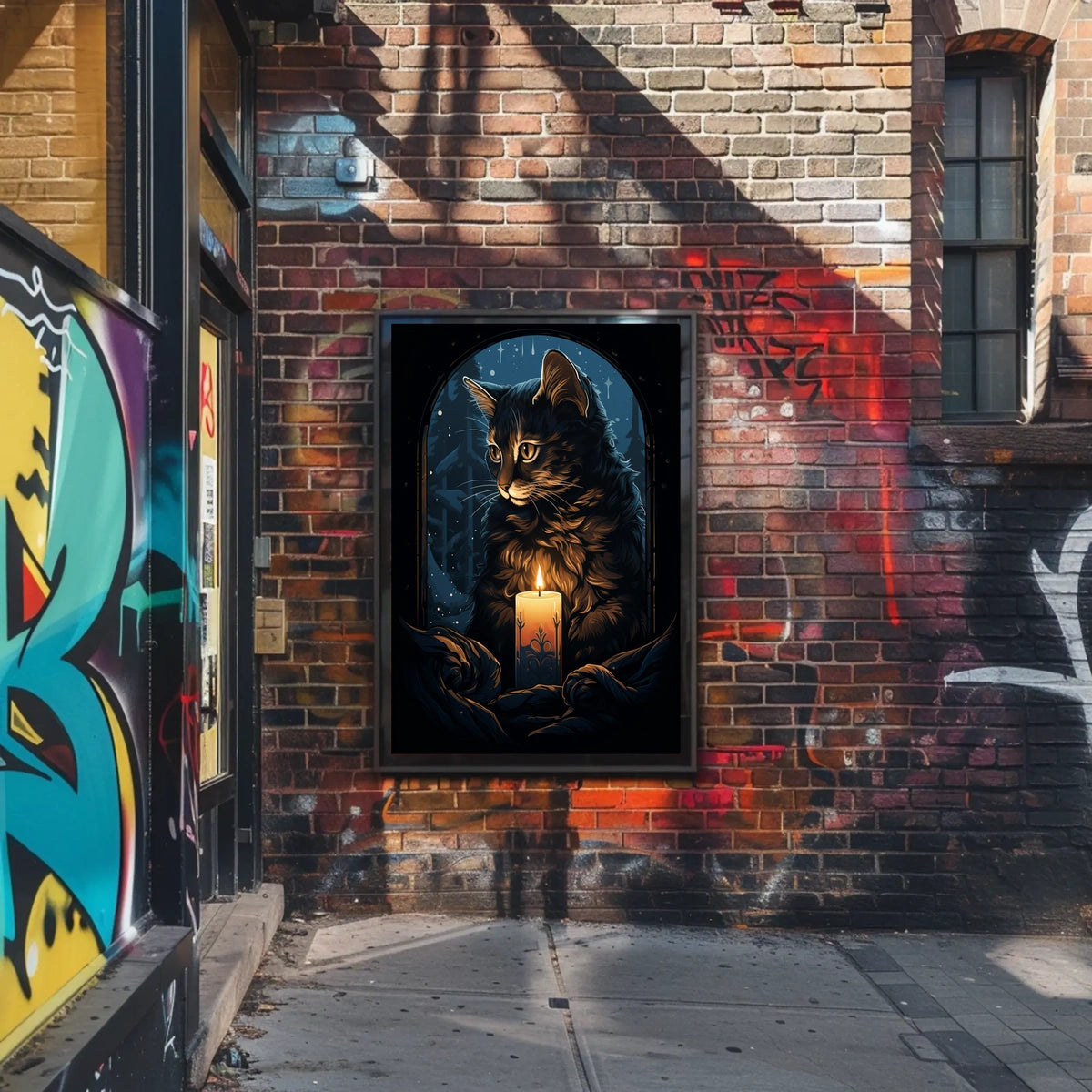 Enchanted Evening With A Cat Poster