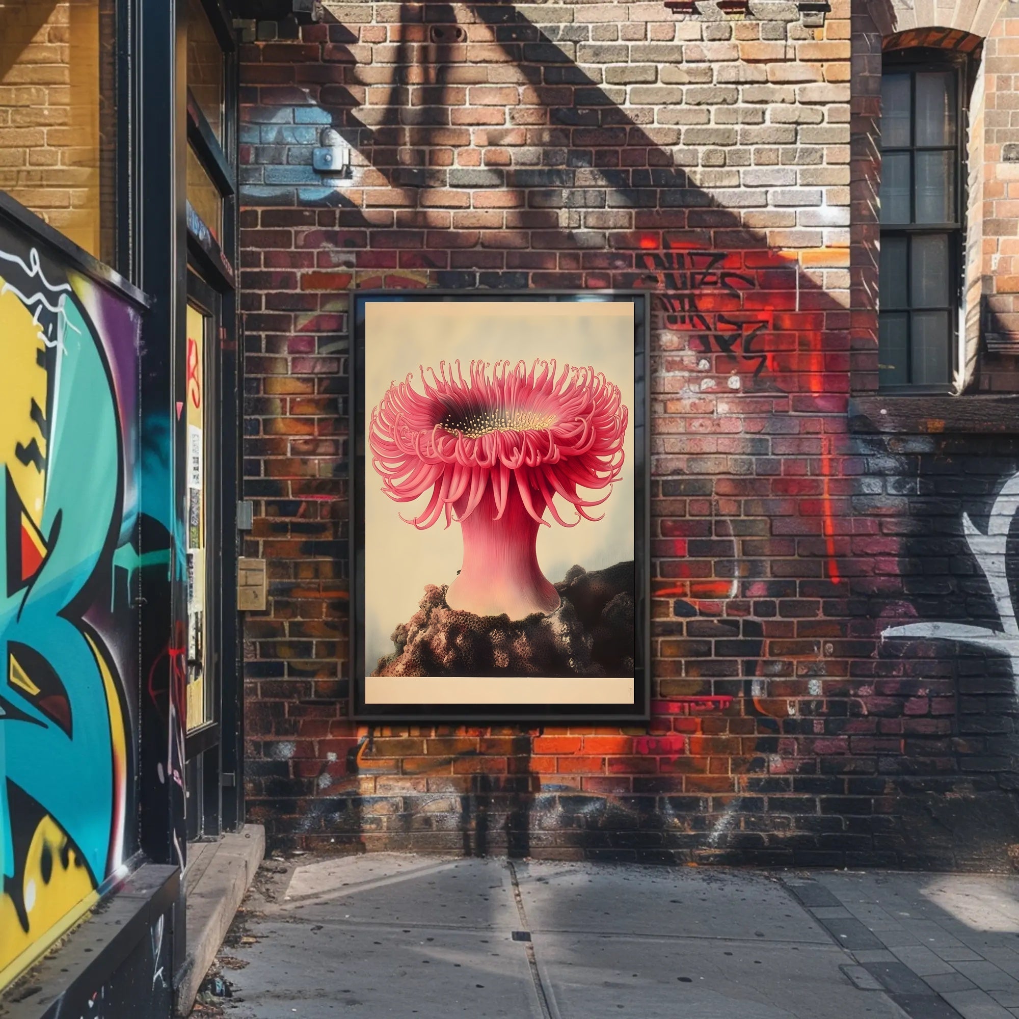 Sea Anemone Poster Vibrant Illustration Wall Art