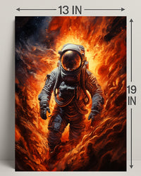 Astronaut In Flames Poster PosterGoat