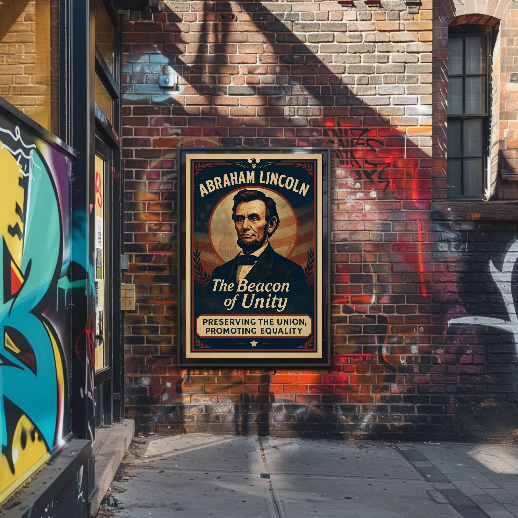 Abraham Lincoln Inspiring Vintage Historical or Presidential Poster PosterGoat