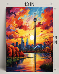 Toronto Skyline At Sunset Poster