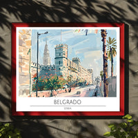 Scenic Illustration of Belgrade Poster PosterGoat