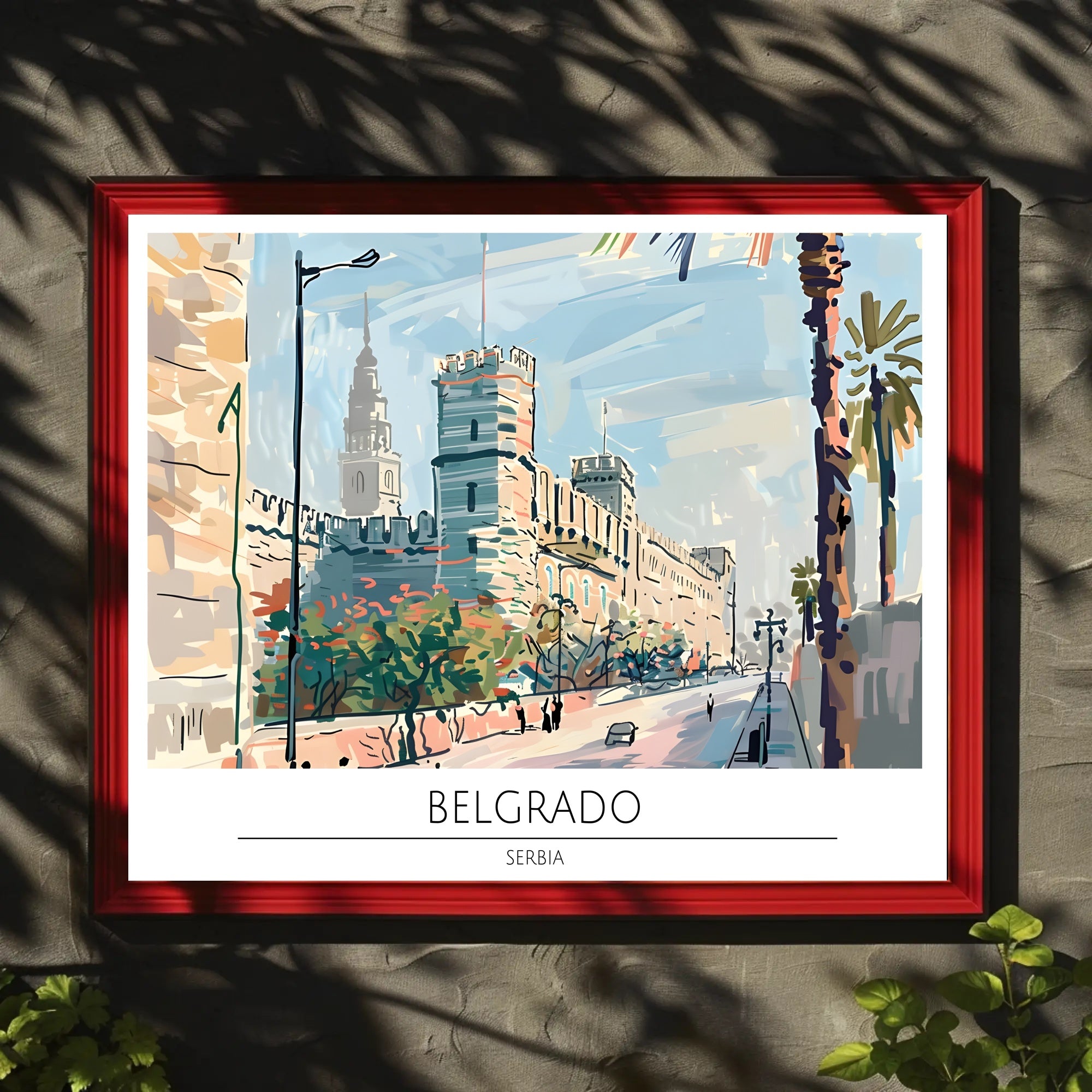Scenic Illustration of Belgrade Poster PosterGoat