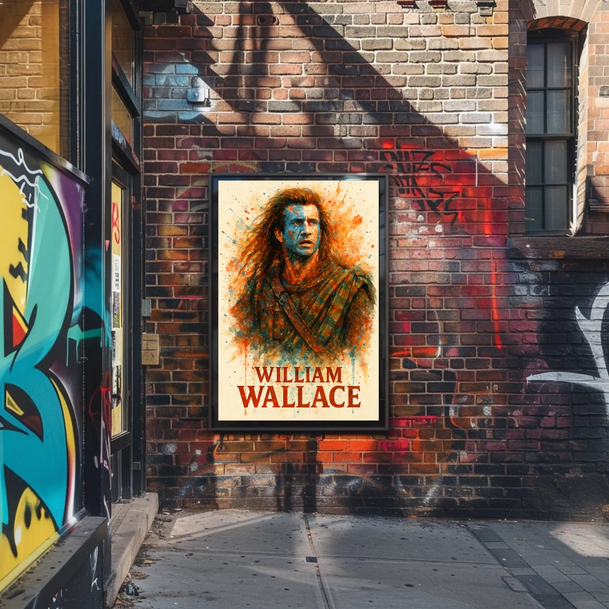 Medieval Scottish Warrior Art Poster: Bold Watercolor Print