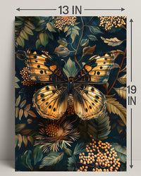 Butterfly Elegance: Ornate Art Nouveau Animal Poster