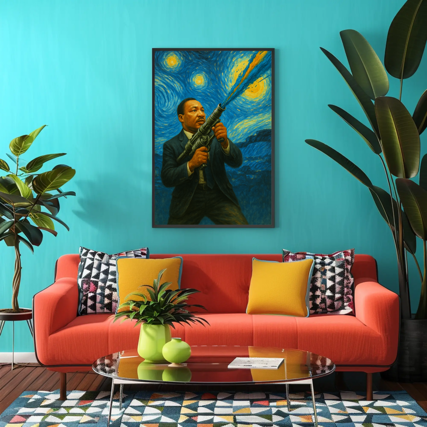 Martin Luther King Jr Starry Night Blaster Heroic Standoff Vintage Travel Poster