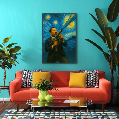 Martin Luther King Jr Starry Night Blaster Heroic Standoff Vintage Travel Poster