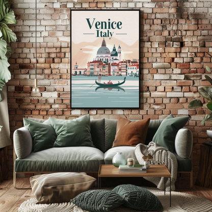 Venice Gondolas Italy Romantic Grand Canal Travel Poster