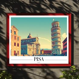 Pisa Italy Landscape Art Print Travel Poster