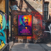 James A. Garfield 20th President of the United States Neon Gradient Overlay Poster