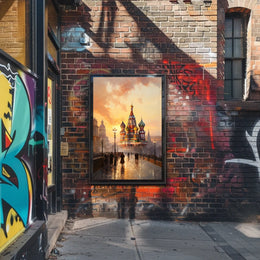 Saint Basil's Cathedral at Sunset: Cultural or Heritage Poster
