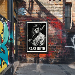 Babe Ruth Iconic Baseball Legend Poster