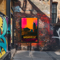 Nashville Pop Art Cityscape Poster