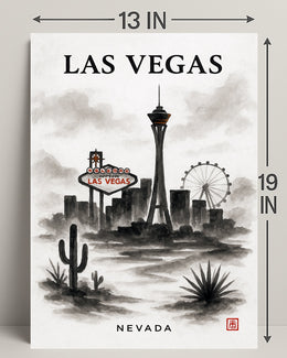 Las Vegas Skyline Poster PosterGoat