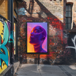 Futuristic Neon Abstract Art Poster - Futuristic Sci-Fi Poster PosterGoat