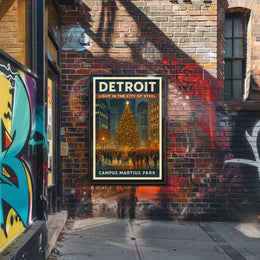 Detroit Light In The City Of Steel Poster