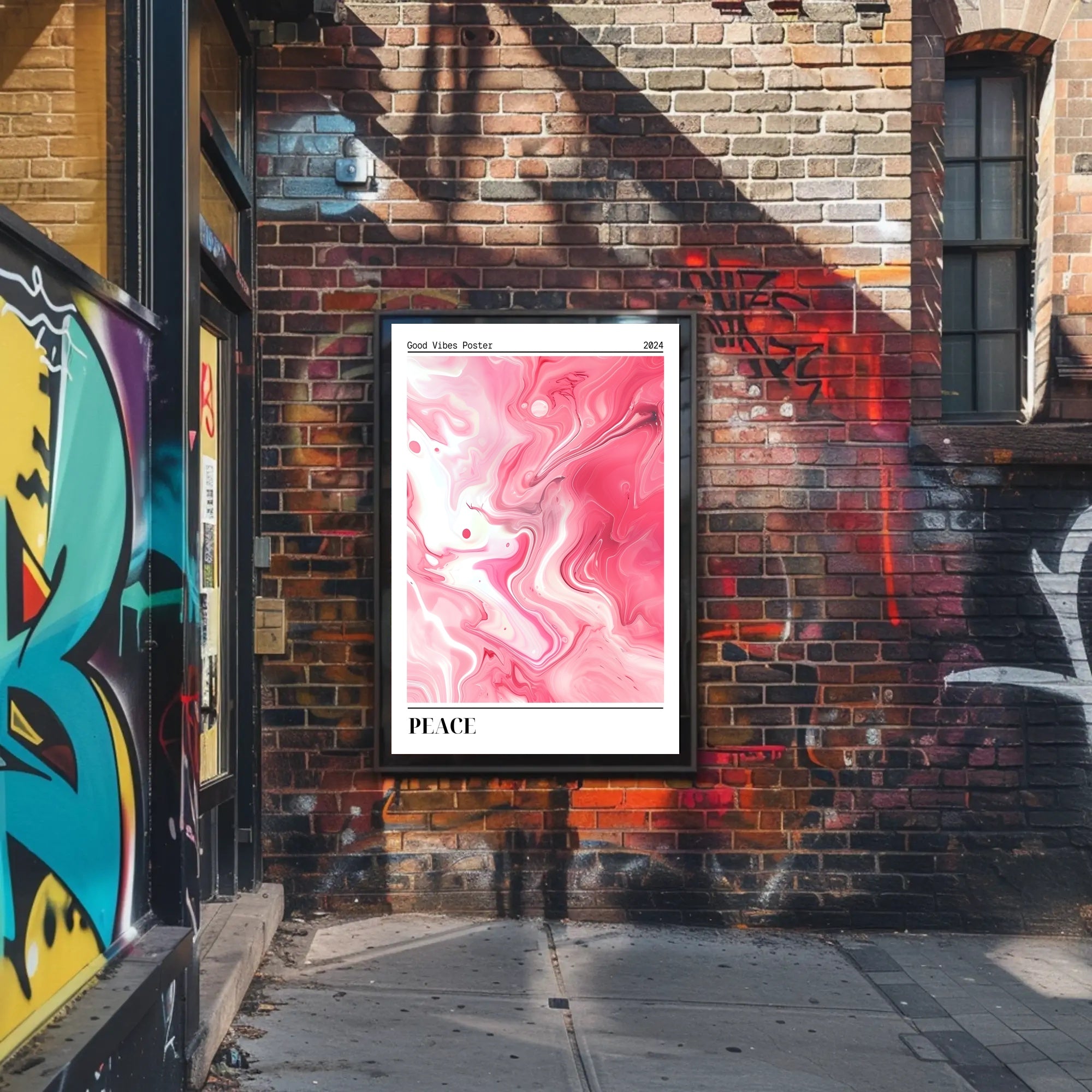 Good Vibes 2024: Serene Swirls Abstract or Artistic Poster PosterGoat