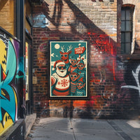 Festive North Pole Vintage Christmas Poster Art