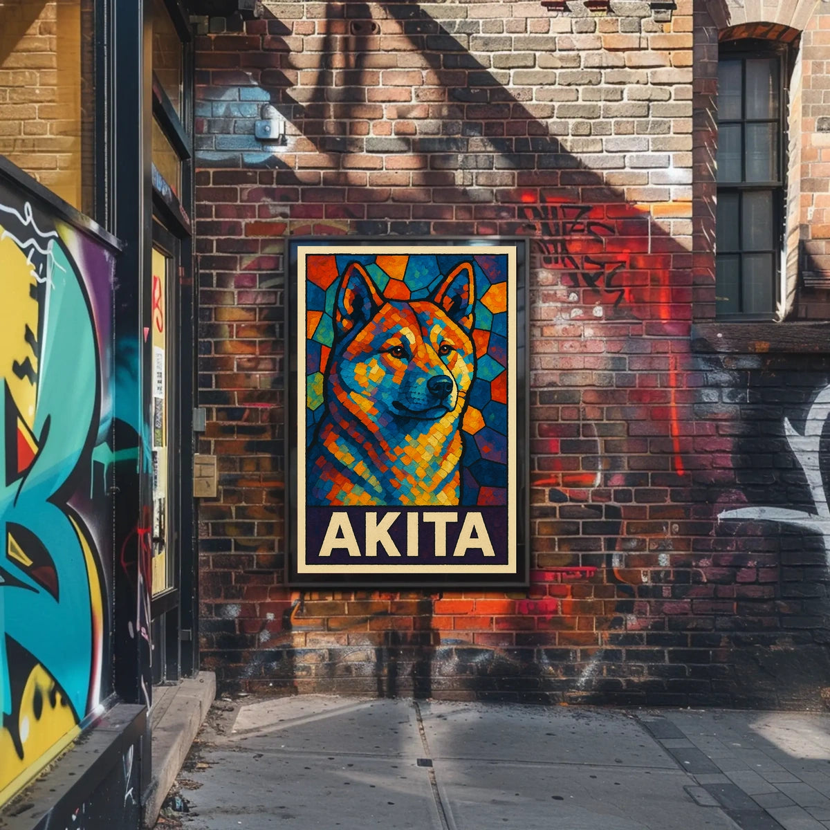 Akita Mosaic Art Poster
