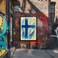 Abstract Blue Cross Abstract Poster