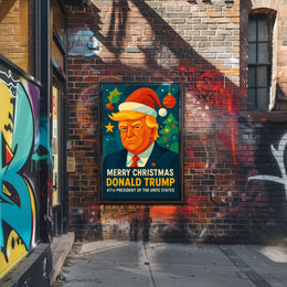 Festive Christmas Portrait Décor in Artistic Pop Culture Poster