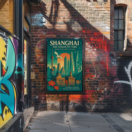 Shanghai Architecture Illustrative Modern Traditional Poster