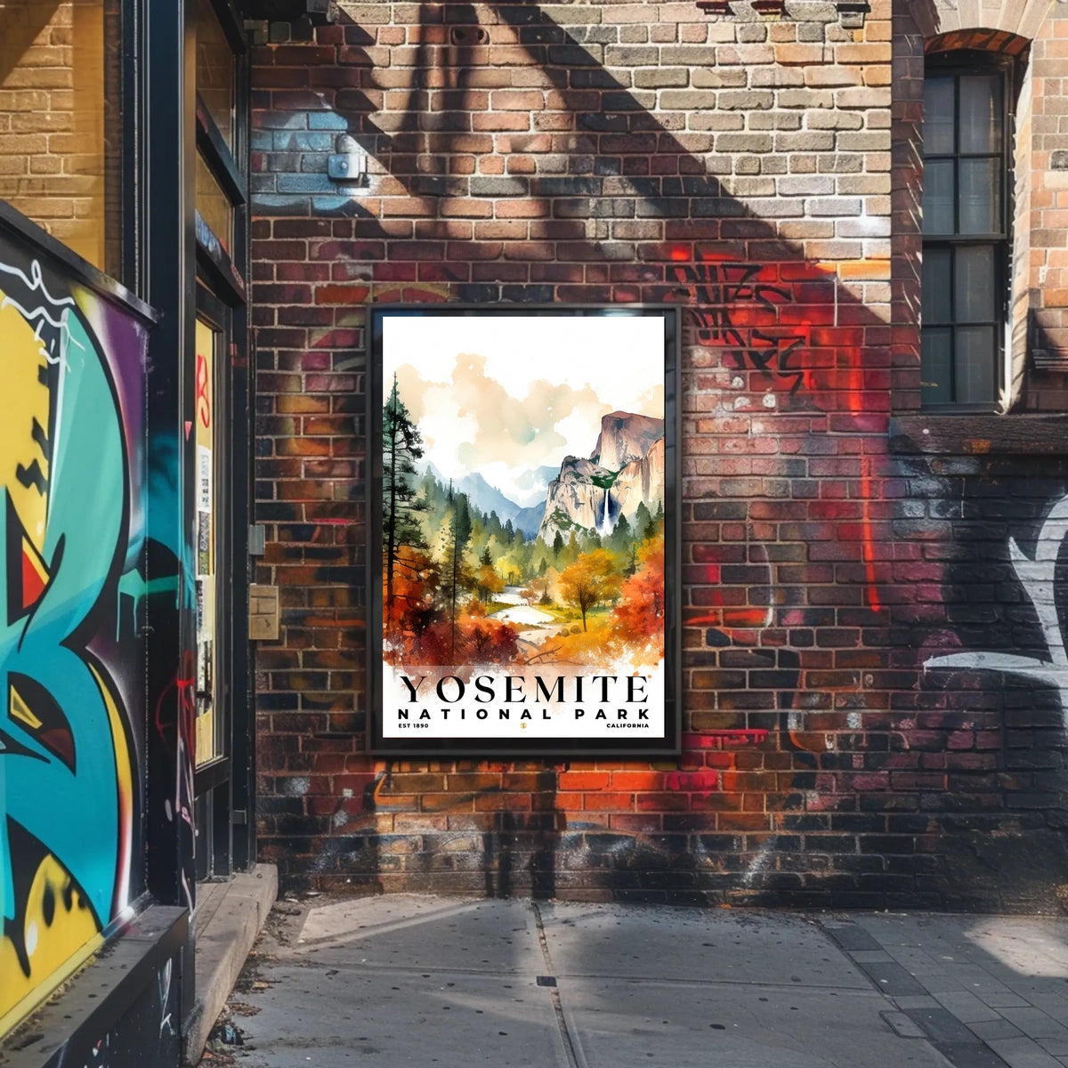 Yosemite Watercolor Wall Art Poster