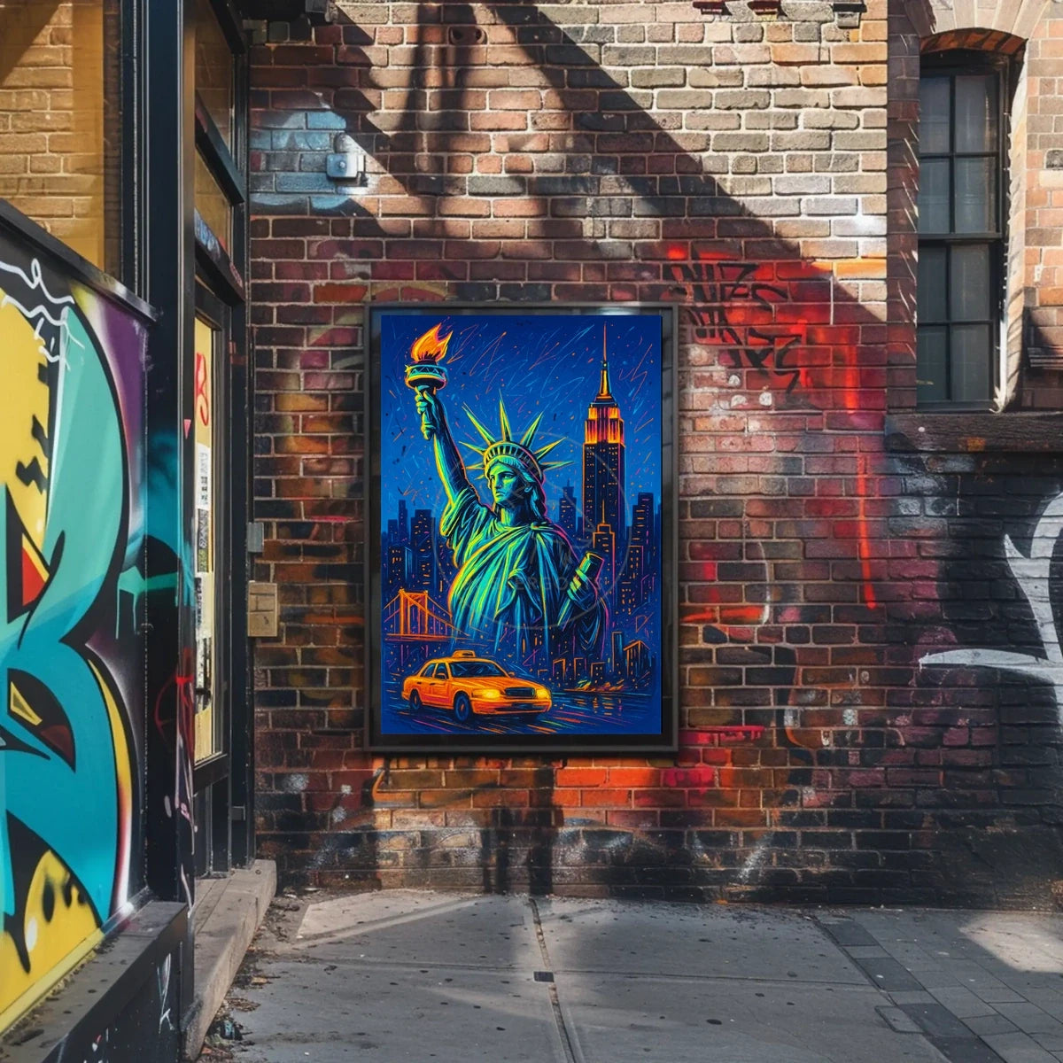 New York City Nightscape Vibrant Urban or Cityscape Poster