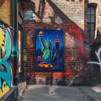 New York City Nightscape Vibrant Urban or Cityscape Poster