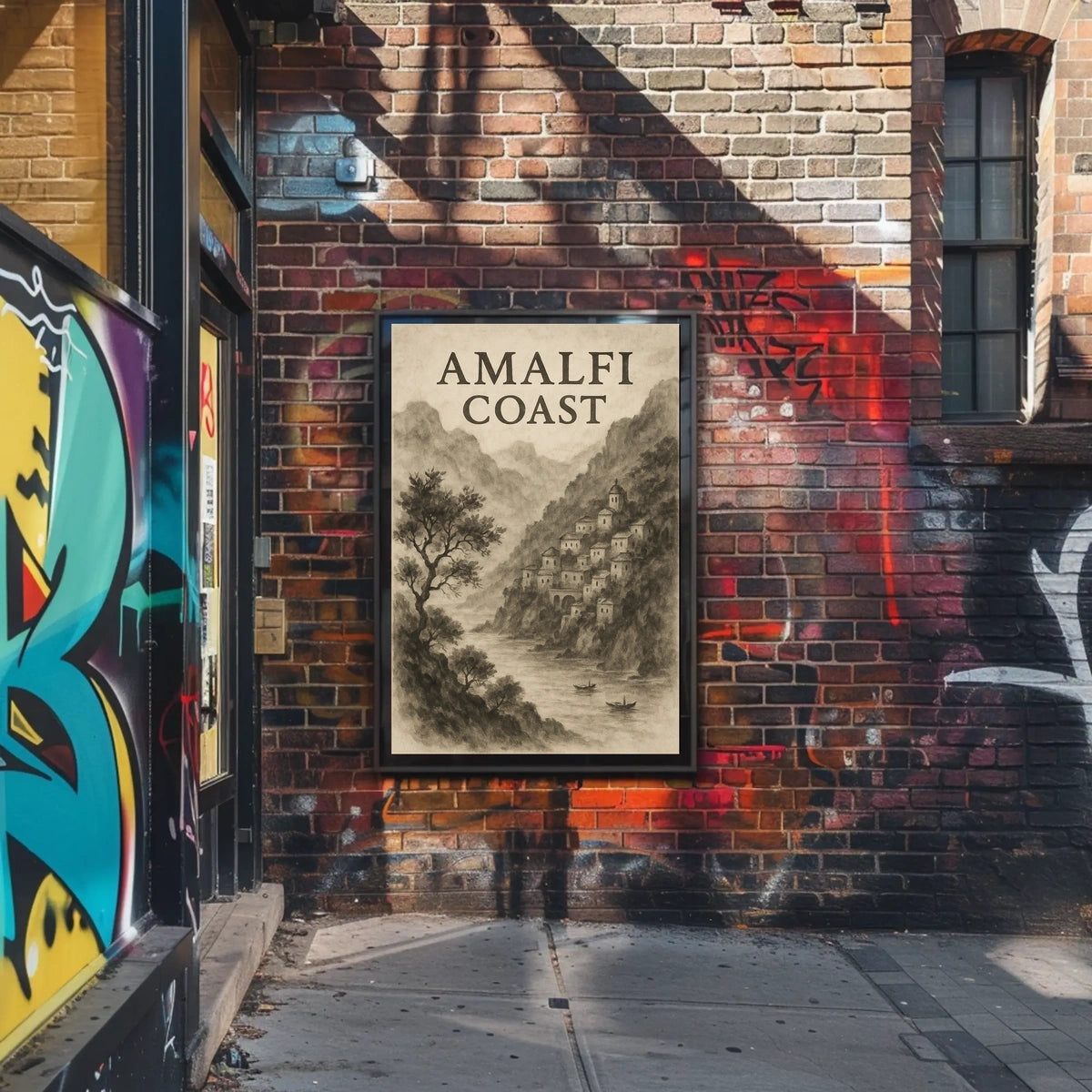 Amalfi Coast Poster 18x24 Wall Art Coastal Italy Decor