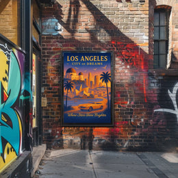 City of Dreams: Los Angeles Vintage Travel Poster
