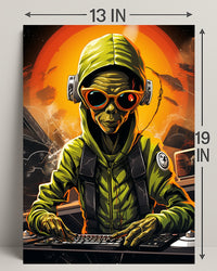 Alien Dj In Space Poster
