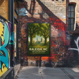 Raleigh, NC The City of Oaks Poster