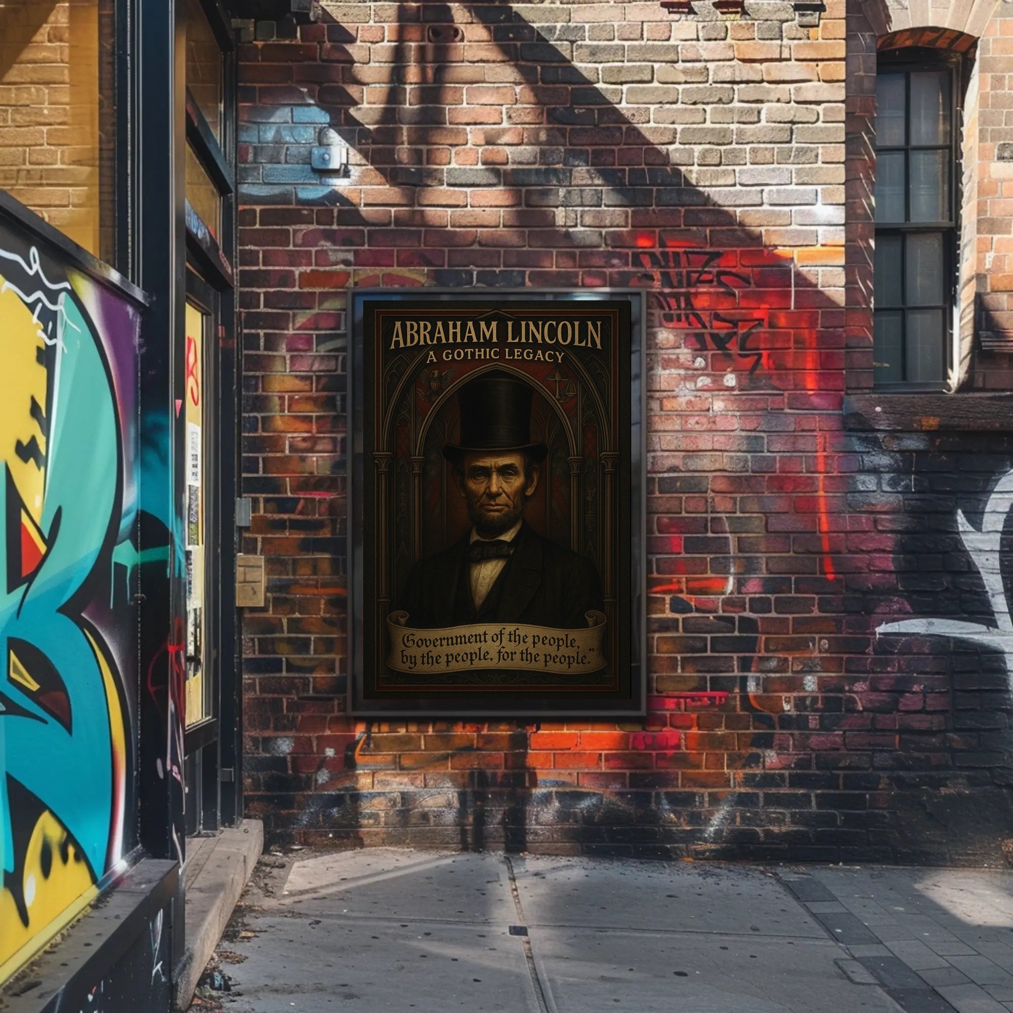 Abraham Lincoln Gothic Art Historical Presidential Poster PosterGoat