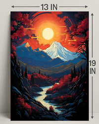 Majestic Mountain Sunset Poster
