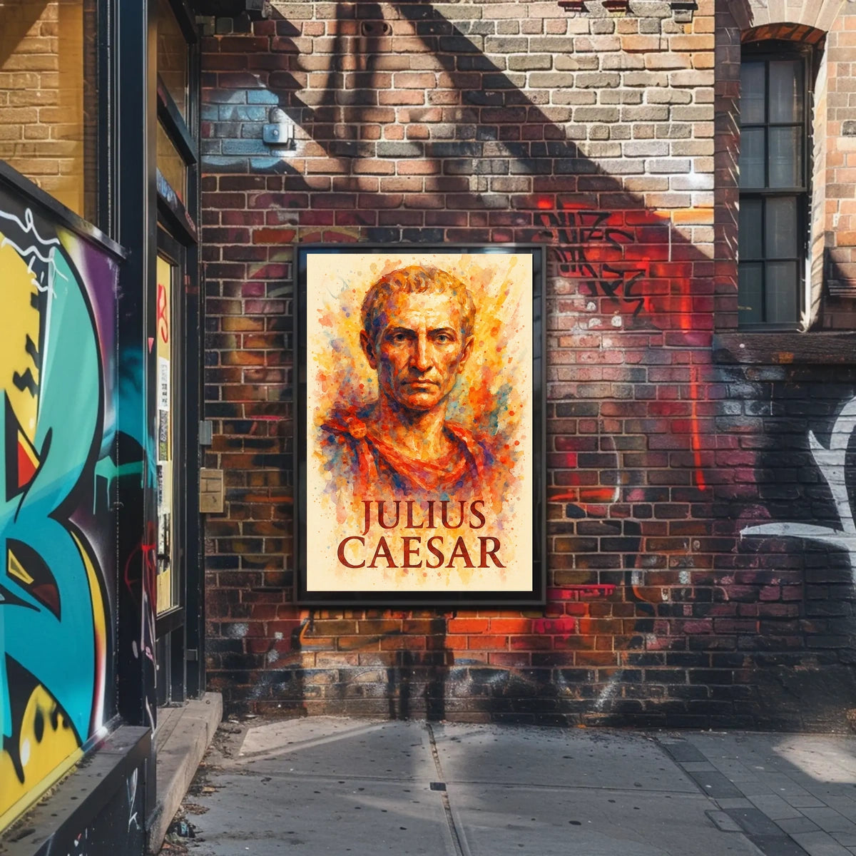 Julius Caesar Roman History Watercolor Art Poster
