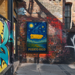 PUERTO RICO Starry Night Cultural or Heritage Poster