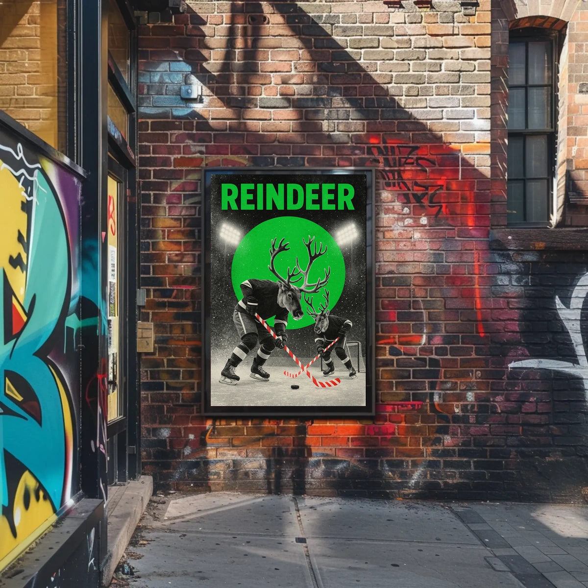 Reindeer Hockey Showdown Poster