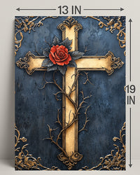 Ornate Cross With Rose Poster