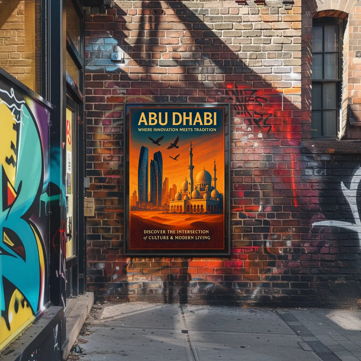 Abu Dhabi Innovation and Tradition Travel Poster