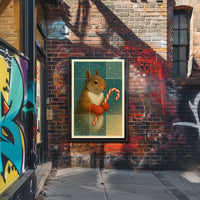 Winter Squirrel With Candy Cane Poster